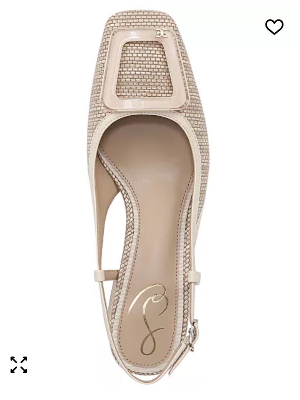 Sam Edelman Tracie Beige Woven Slingback Block Heel Pumps NEW 8.5 - Picture 4 of 5